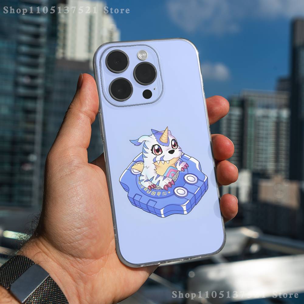 Cartoon D-Digimon Phone Case For iPhone 17,16,15,14,13,12,11 Pro,Max,Plus,X,XS,XR,SE4,E Mini Transparent Soft Cover
