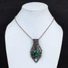 Malachit Anhänger, 999 Kupferdraht gewickelter Anhänger Schmuck. Geschenk für Frauen, handgefertigter Anhänger, Edelsteinschmuck