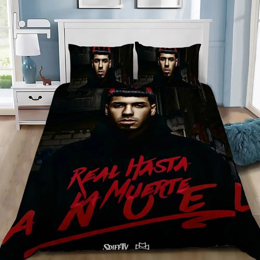 Duvet Cover Anuel AA 3D Exquisite Hasta La Muerte Digital Printing Bedding Set Comforter Bed Youth Home Decor Kids Boys Gift