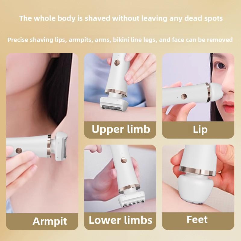 Kabelloses Laden Rasierapparat Doppelkopf Tragbar Mini Privat Schamhaare Elektrischer Rasierer Damen Haarentfernungsmaschine