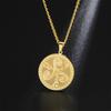  Vintage Triple Moon Goddess Necklace Stainless Steel Round Triskele Symbol Choker for Women Men Pray Amulet Jewelry