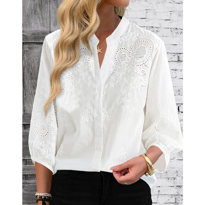 Temperament Loose Woman Shirt Fashion Casual Blouse Elegant Long Sleeve Woman Shirt Holiday Weekend Top
