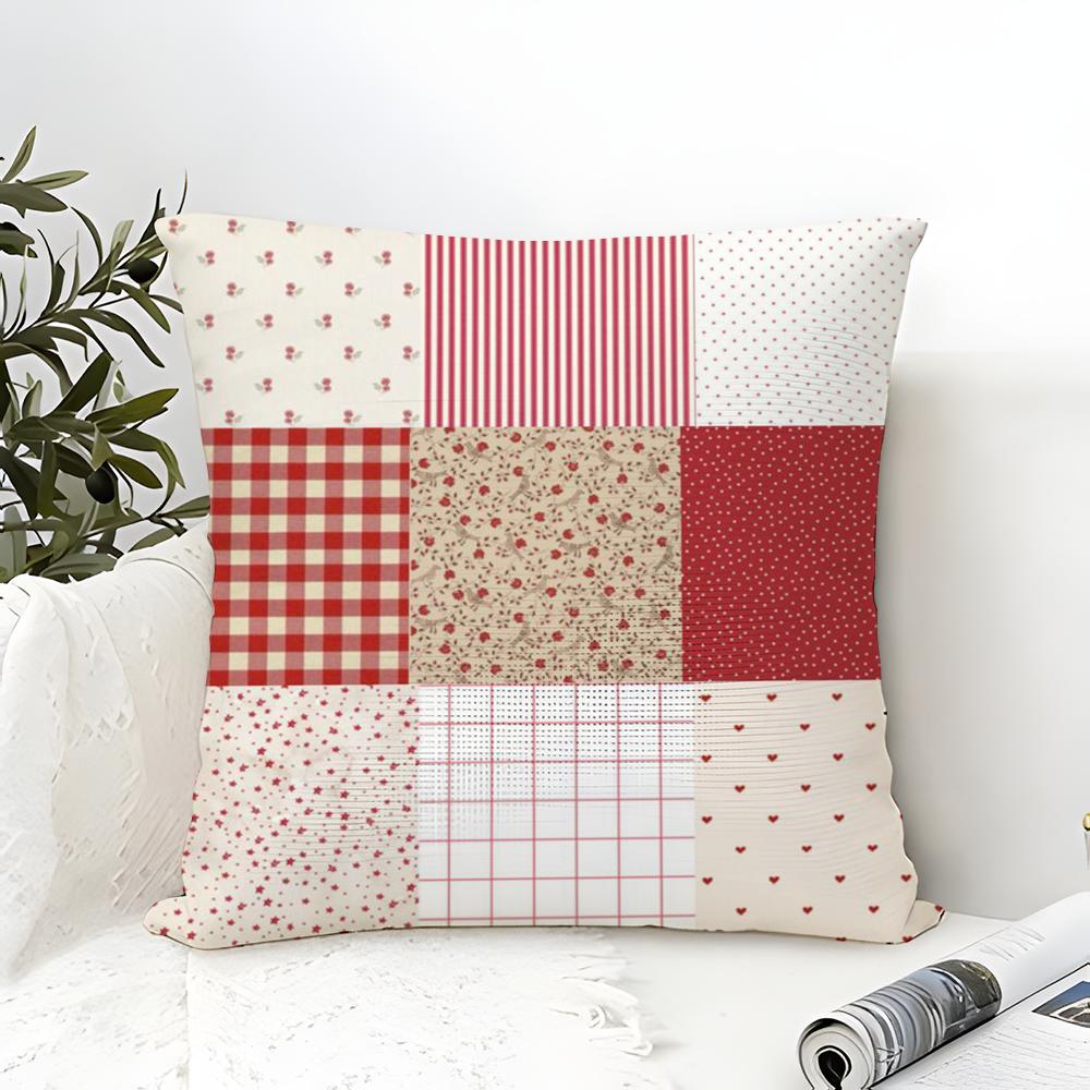 Square Cartoon Festive Print Pattern Pillow Case Linen Pillow Case Sofa Home Decor Cushion Cover Cushion Cove