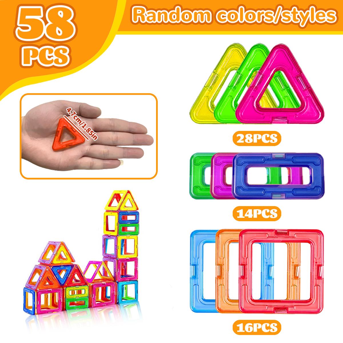 

Magnetic Building Blocks Constructor Set For Kids 3D STEM Educational Toys For 3Years+ Old Kids Boys Girls Gifts 58/88/118PCS