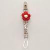 Plaid Flower Dummy Nipple Holder Plastic Embroidery Pacifier Clips Charm Baby Pacifier Chain  Girls
