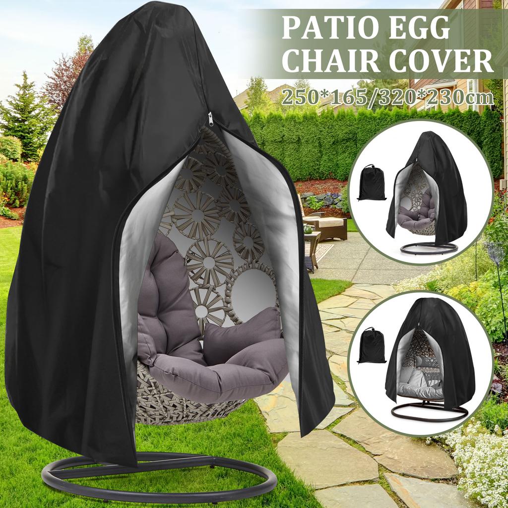 Hanging Chair Cover with Zipper Anti UV Sun Protector Outdoor Garden Swing Egg Chair Waterproof Rattan Seat Furniture Cover