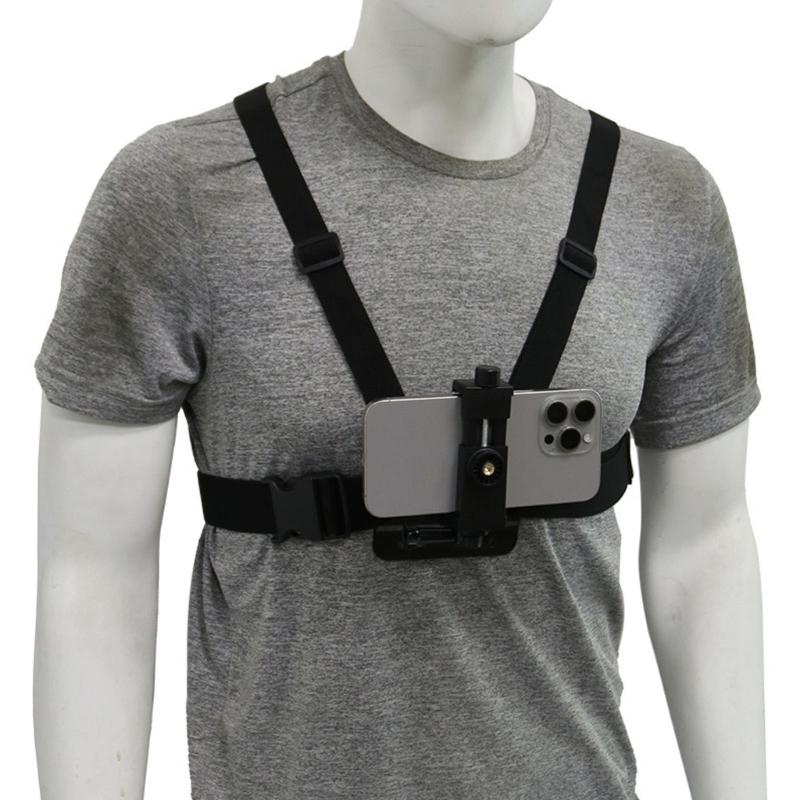 Portable Adjustable Chest Headband Mobile Phone Mount For Sports Recording First Person Perspective Secure Attachment