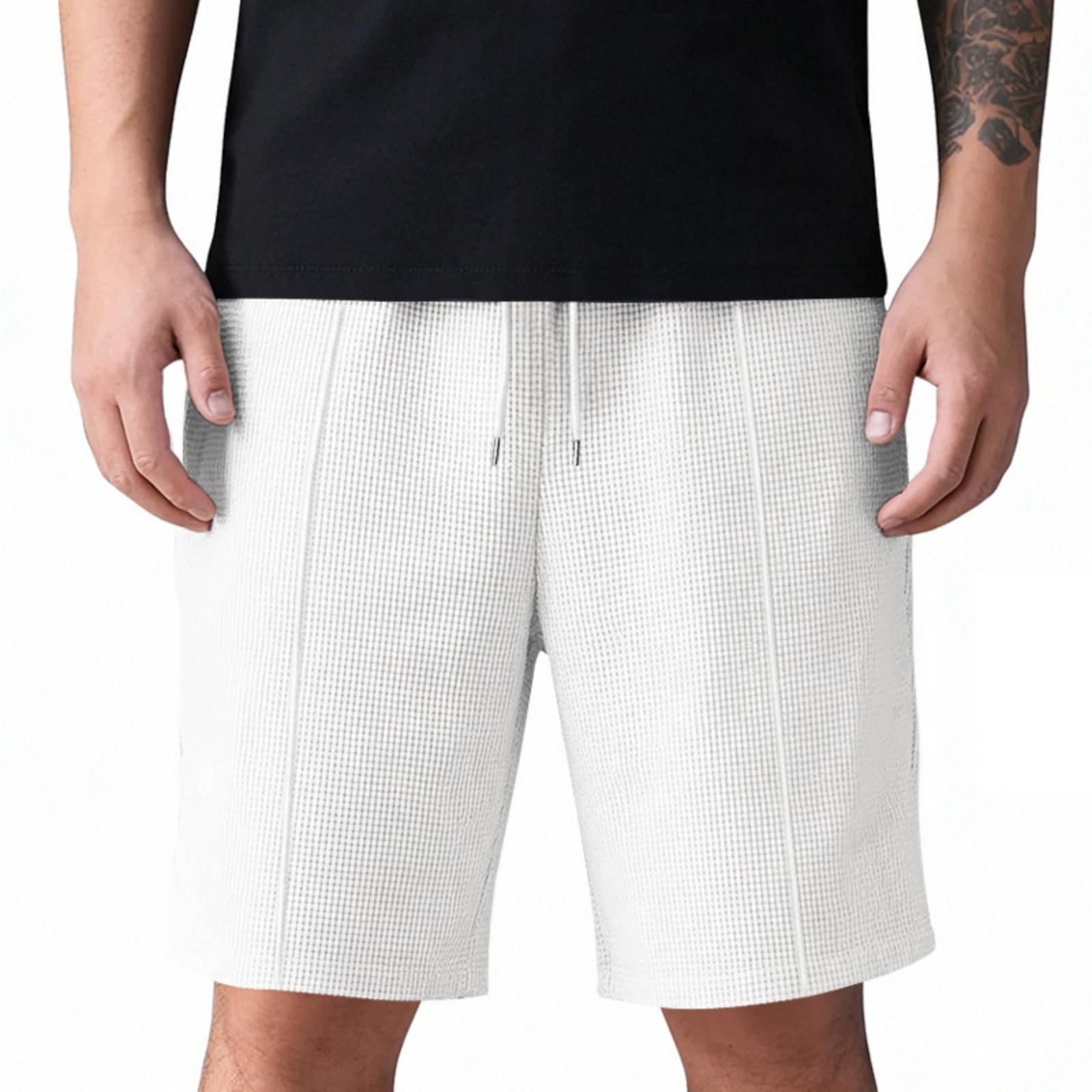 

Men s Loose And Casual Sports Beach Vacation Drawstring Breathable Five-inch Short Pants XXXL белый