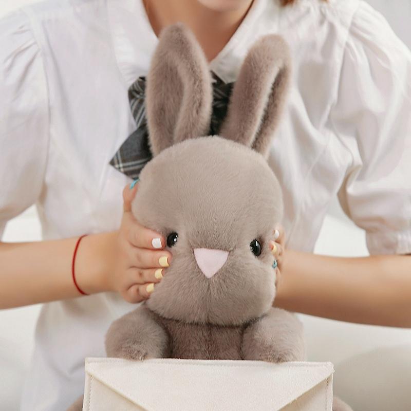 Neue Kreative Sitzende Umschlag Hase Plüschtiere Flauschige Häschen Puppe Liebliches Geschenk zum Einlegen einer Karte Lustige Spielsachen für Freunde Familie