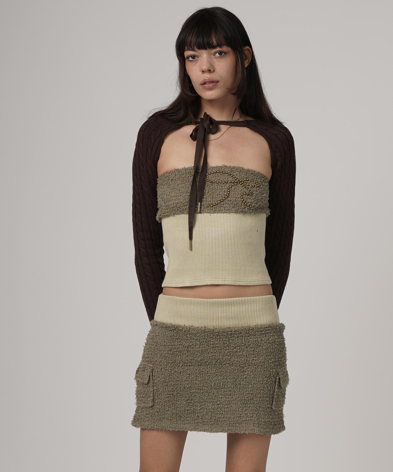 Jemeta Ribbon Stud Tube Top Xs