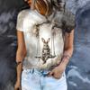 Fashionable Trendy Casual Versatile High-quality Digital Printed Women's Round Neck Short Sleeved Shirt