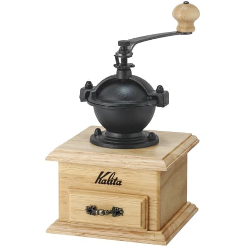 Kalita Classic Mill NA Natural Wood Coffee Mill with Aluminum Cutter, Adjustable Coarseness, #42201, Hand Grinder, Manual, Perfect for Beginners, Smal