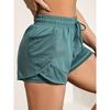 Pantaloncini da Yoga da Donna ad Asciugatura Rapida con Tasca | Larghi, Non Trasparenti, Tessuto Elasticizzato Medio, Grigio, Doppio Uso Fitness e Casual, Pantaloncini con Tasca Laterale