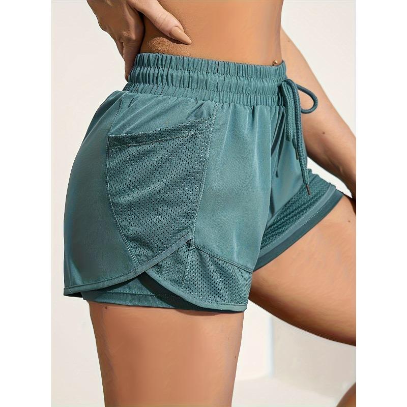 Pantaloncini da Yoga da Donna ad Asciugatura Rapida con Tasca | Larghi, Non Trasparenti, Tessuto Elasticizzato Medio, Grigio, Doppio Uso Fitness e Casual, Pantaloncini con Tasca Laterale