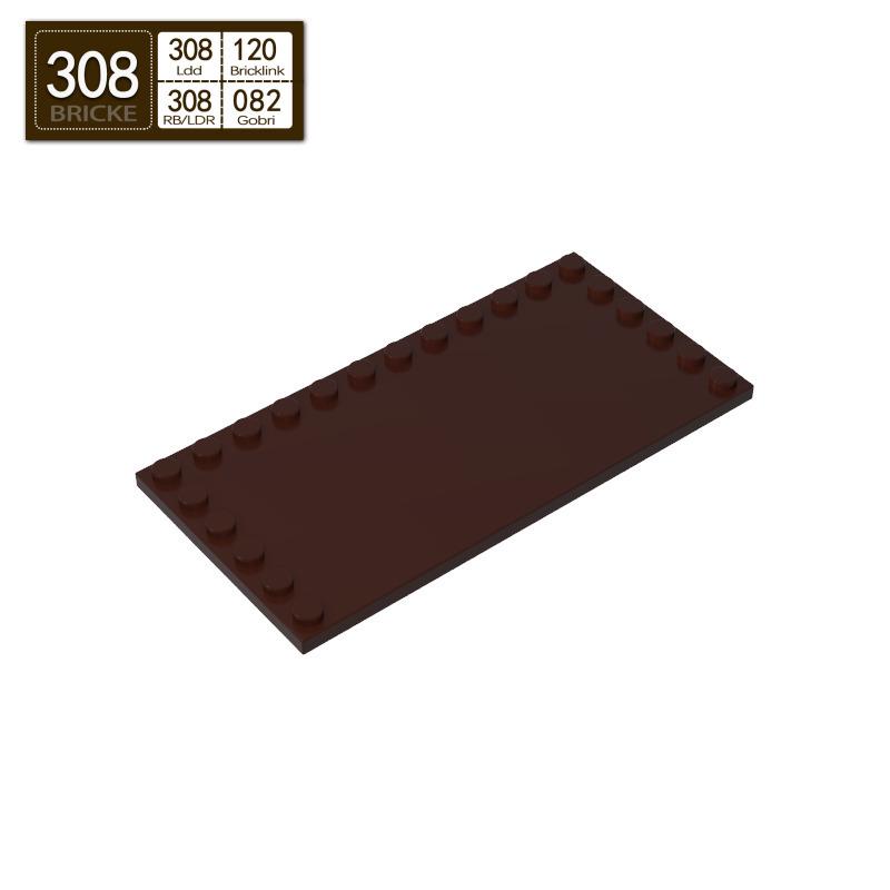 BRICKE 6178 Irregular 6x12 Smooth Edge Building Block Plate Compatible with LEGO Single Piece
