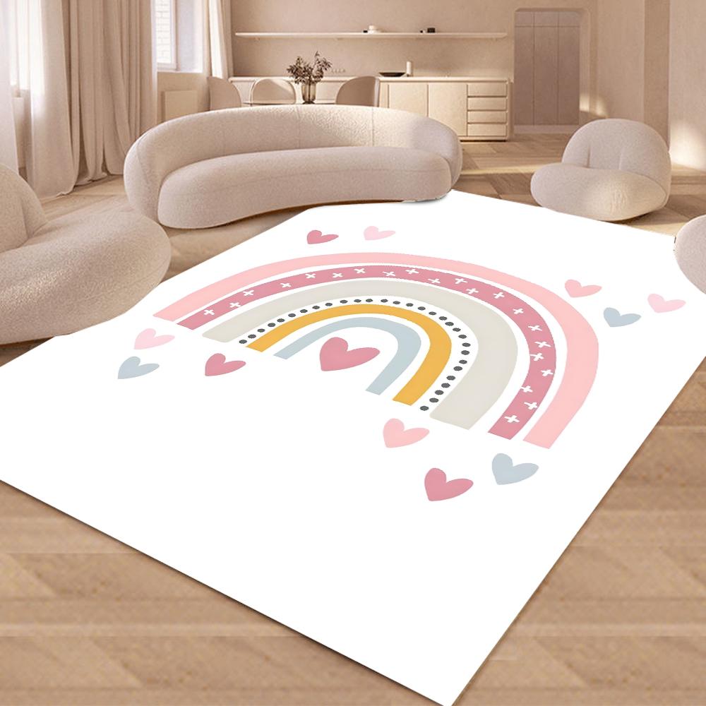 Cute Cartoon Rainbow Carpet Children's Climbing Mat Room Living Room Decoration Large Area Carpet Children's Play Rug
