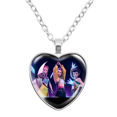 LLL Hunter Heart Necklace Anime Film Rumi Zoey Mira Necklace Accessories Alloy Hanging Jewelry Pendent Student Cosplay Gift