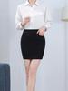 High-Waist Professional Black Bodycon Skirt with Pockets - Spring/Autumn Slimming Workwear