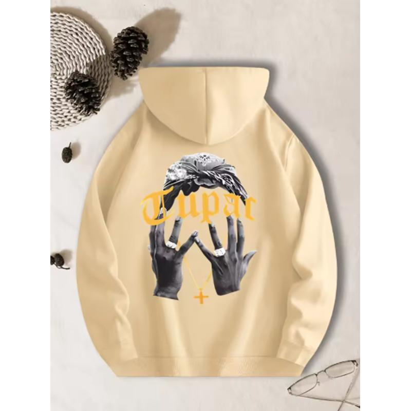 Fashionable and trendy men's printed hoodie Y2K hip-hop streetwear men's and women's pullover casual top