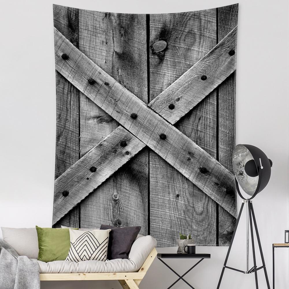 

Серый Ретро деревянная дверь гобелен настенный абстрактное искусство хиппи тапез психоделическое колдовство общежитие домашний декор 95x70CM