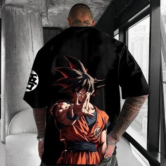 2026 Nowa Gorąca Wyprzedaż Modna Dragon Ball Z Super Saiyanin Son Goku Męska Luźna Koszulka Street Boy Letnia Casualowa Anime Top