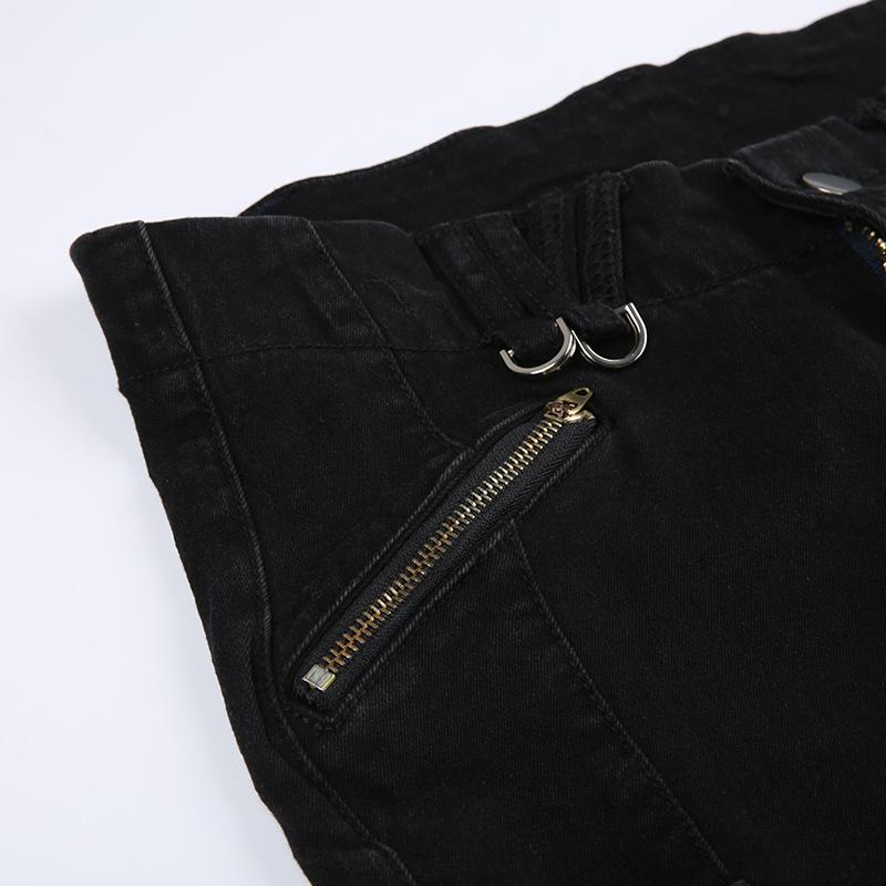 WTEMPO Značka Retro Street Hot Girls Styl Low Pas Micro Flare Jeans Osobnost Kapsa Ležérní kalhoty Ženy Micro Flare Kalhoty