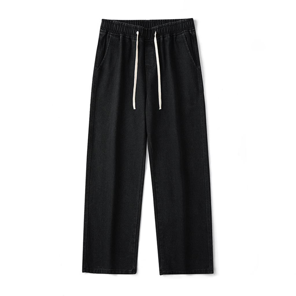 Herren-Jeans Relaxed Fit mit Kordelzug Taille Lässige Jeans mit geradem Bein Geeignet für den täglichen Gebrauch und Aktivitäten