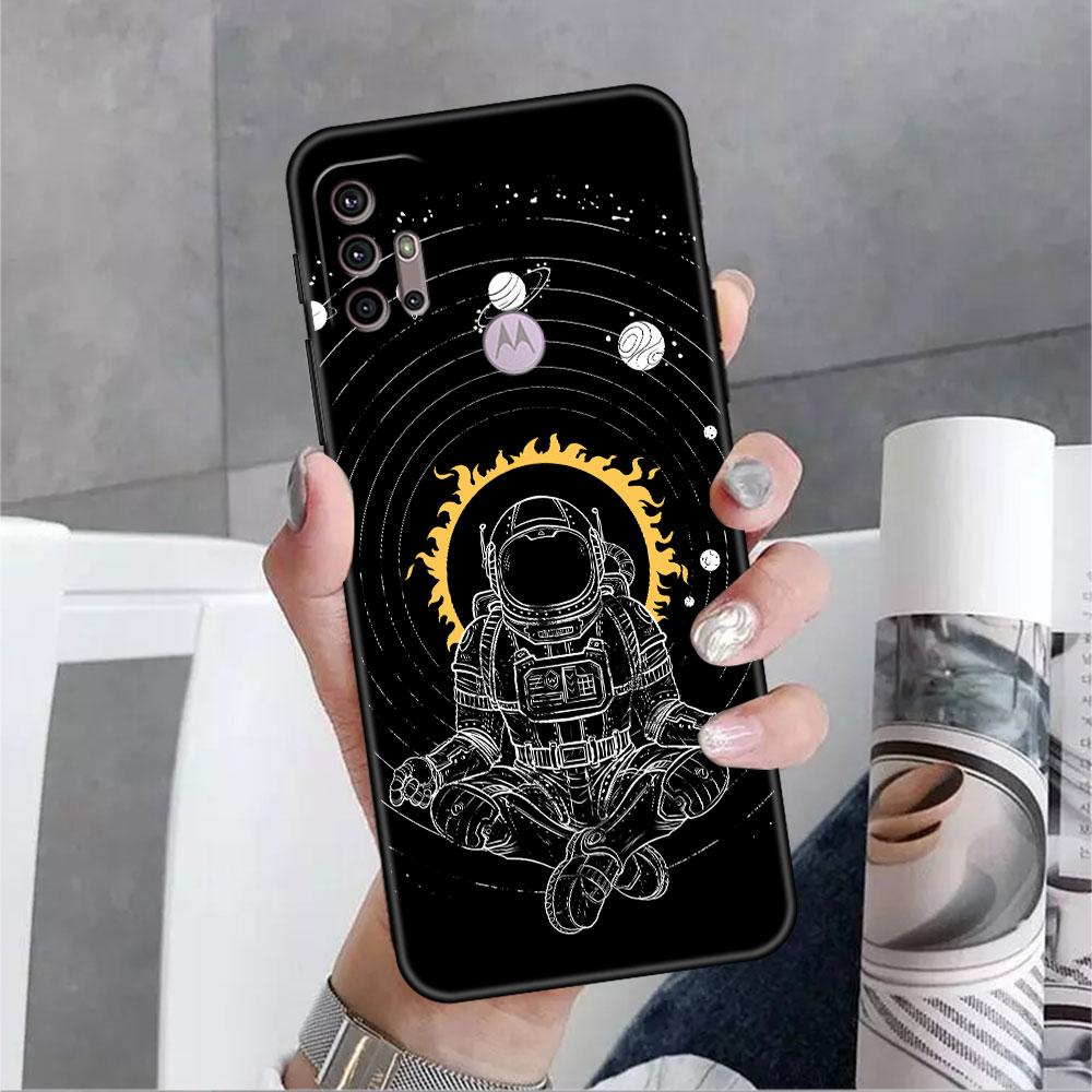 Hülle für Motorola G30 G60 G9 Play One Fusion Plus Edge 20 G8 Power Lite G22 G50 G200 G51 G71 Telefonabdeckung Space Cool Astronaut