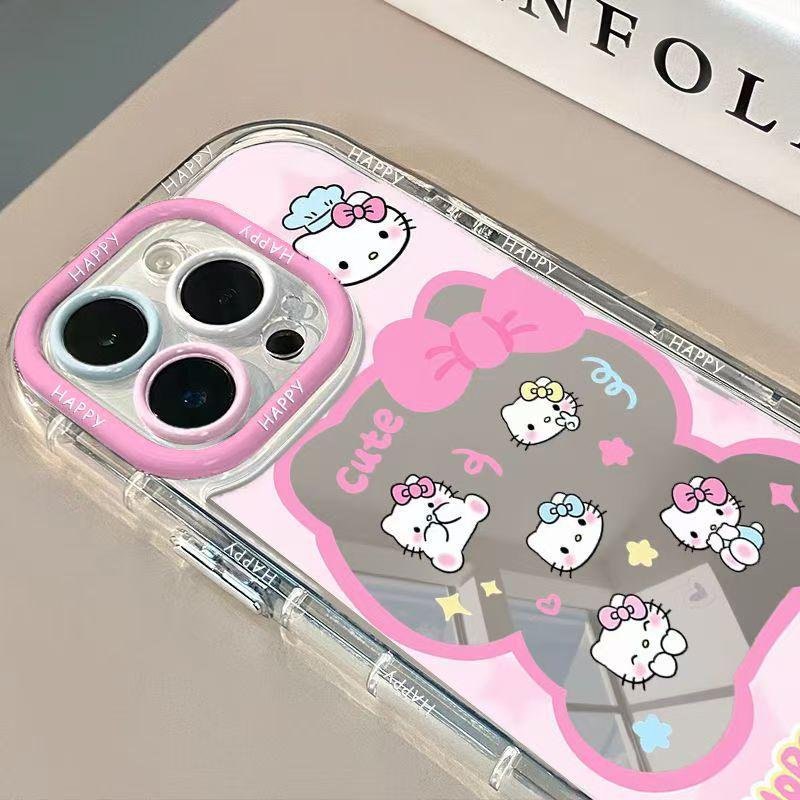 

Heart-Shaped Kitten Apple iPhone Case for 12-17 Pro Max with Mirror Surface and Drop-Proof Soft Design iPhone 16E
