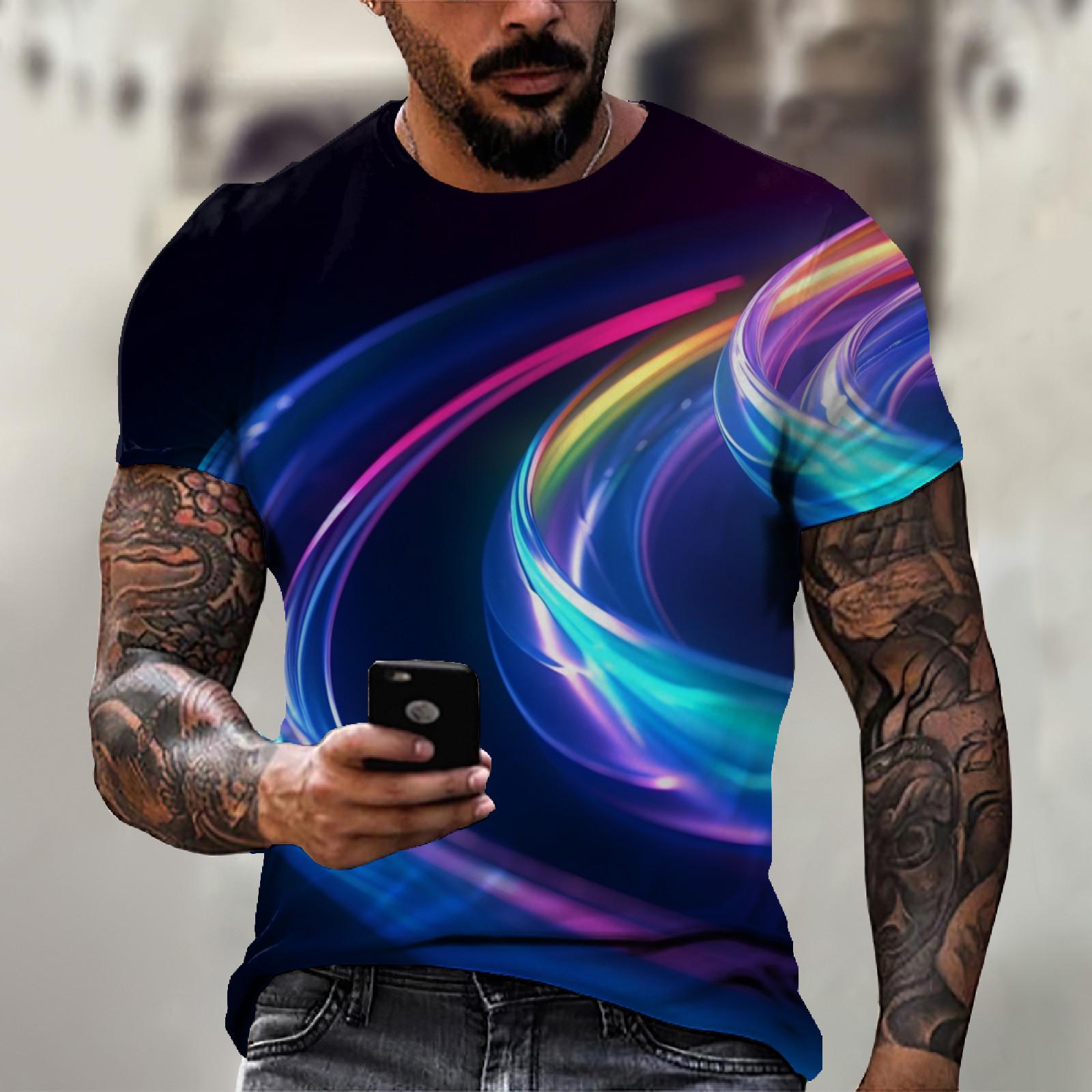 

Мужская футболка с коротким рукавом и принтом, летняя круглая шея, трендовая повседневная толстовка M