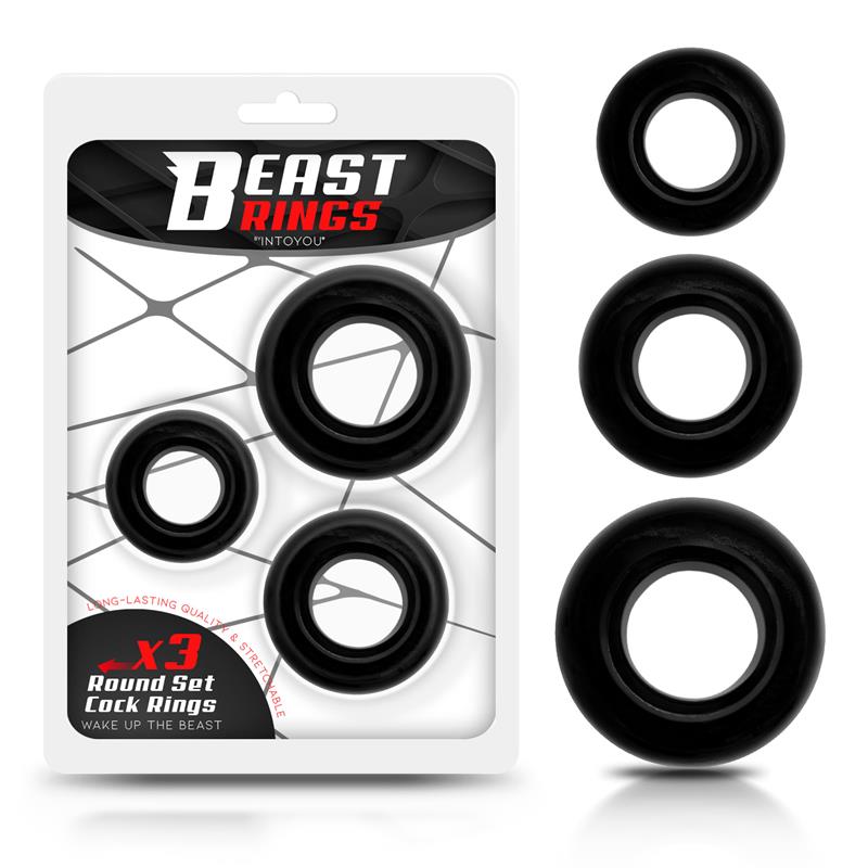 Set of 3 Black Flexible Penis Rings