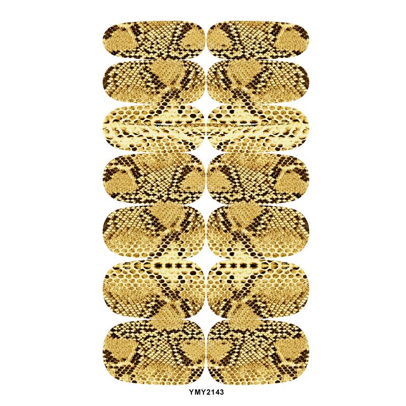 Snake Pattern Waterproof Nail Stickers, European & American Style, Long-Lasting Decals (YMY2141-2151)