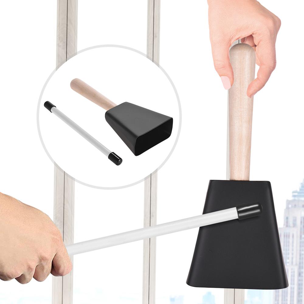 Professionelle Kuhglocke aus Metall mit Holzgriff, Schlaginstrument