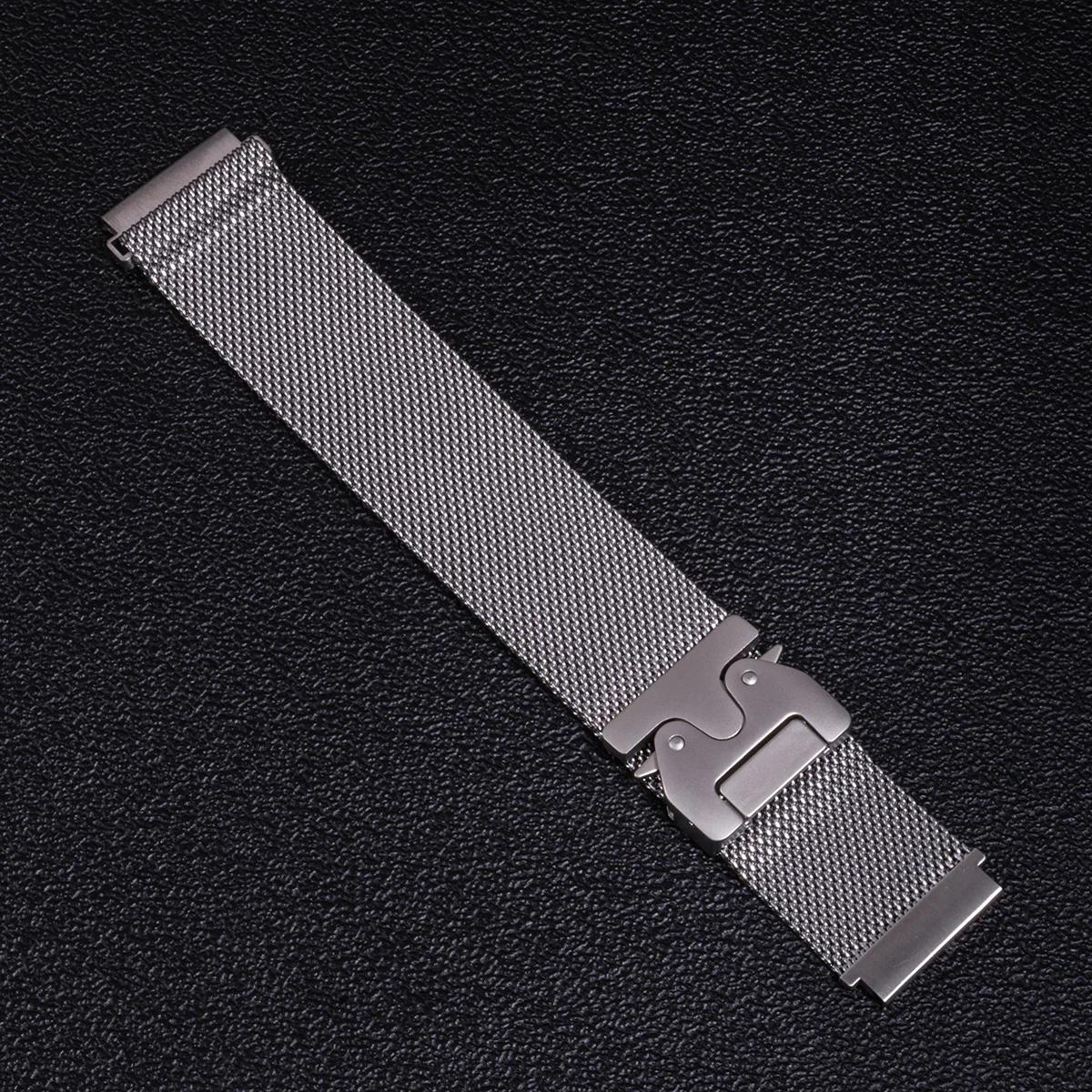 

New 22mm Metal Parachute Buckle Strap for Huawei Watch GT5 5Pro GT4 3 2e 46mm Stainless Steel Bracelet for Samsung Galaxy Band 22mm