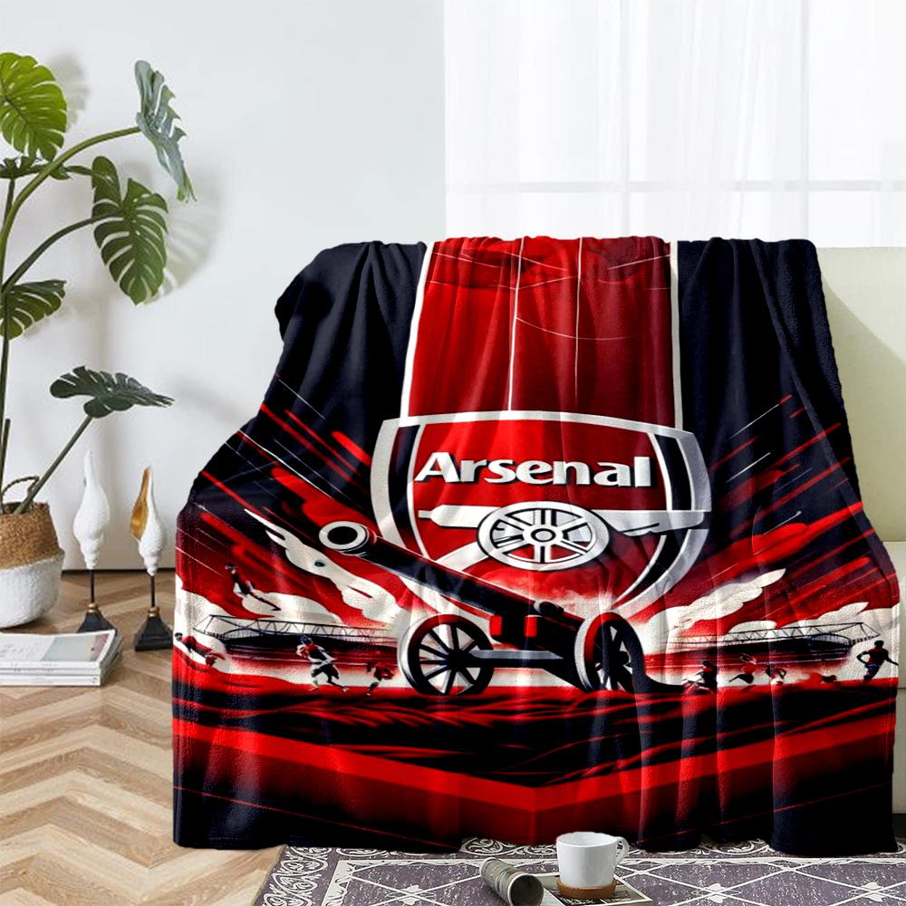 Coperta stampata a tema Arsenal Football Club - Perfetta per divano, letto, viaggi e uso all'aperto | Lavabile in lavatrice, accogliente e resistente.
