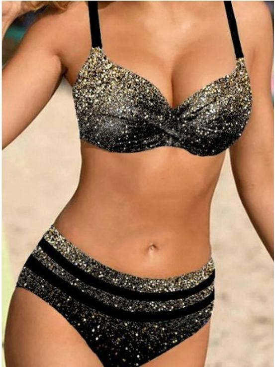 Maillot de bain bikini froncé floral européen et américain 2024