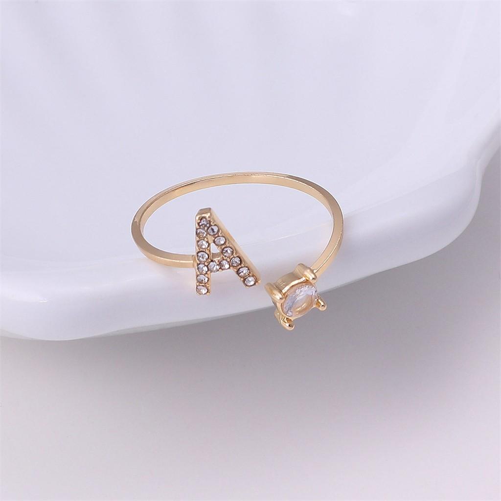 Exquisite Fashion 26 English Alphabet Style Ring Letter Fashion Copper Ring