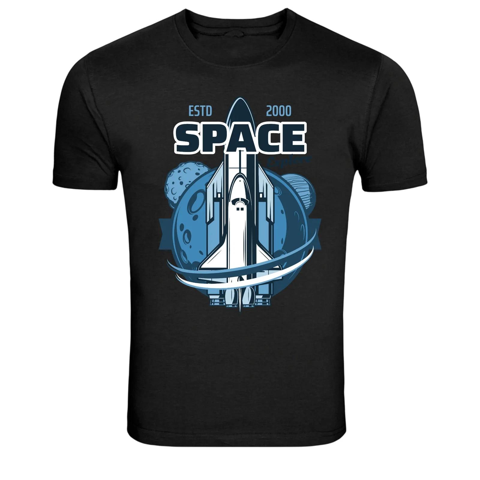 Space Explore Rocket Planet Graphic T Shirt S