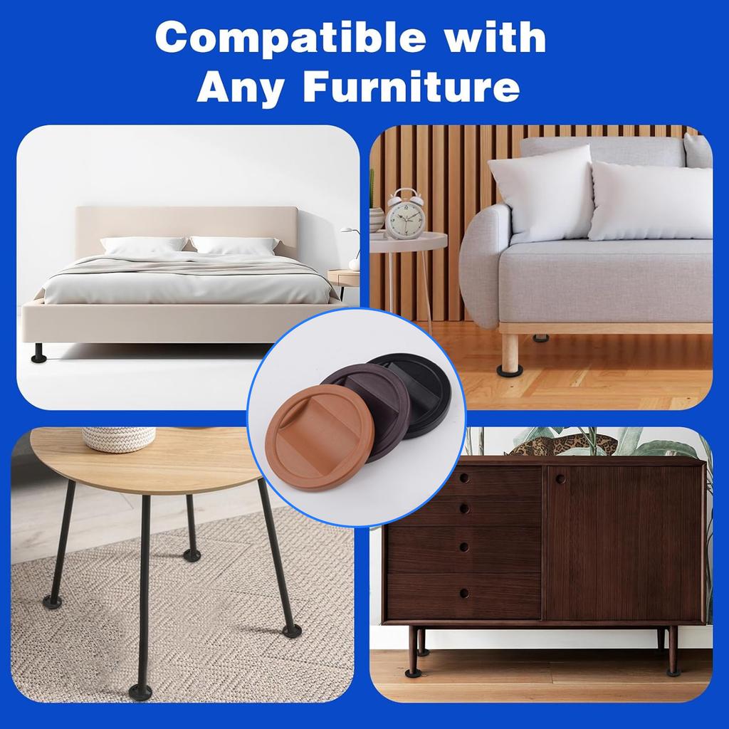 4Pcs Furniture Chair Wheel Stoppers Rubber Bed Frame Stopper Nonslip Fixed Chair Foot Pad Furniture Caster Cups
