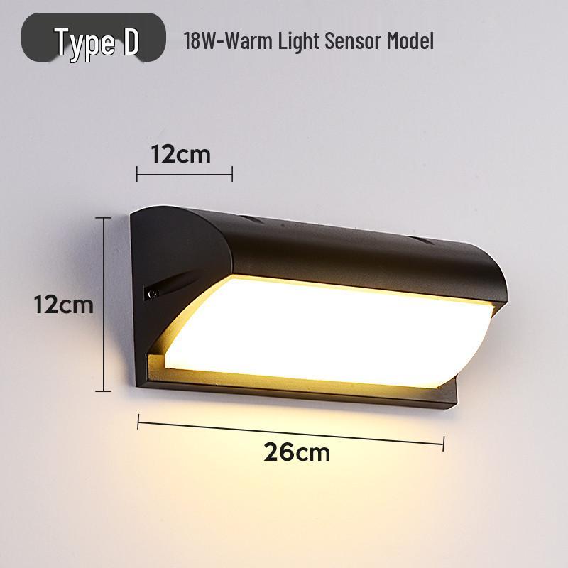 Waterproof Outdoor LED Wall Light for Courtyard, Balcony, Staircase, and Corridor - Super Bright with Induction Technology