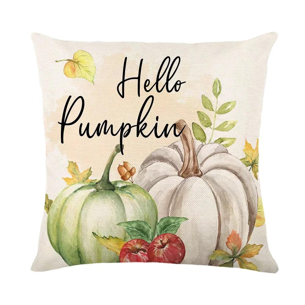 Herbst Herbst Kürbis Kissenbezug für Sofa Wurfkissenbezug Feiertag Leinen Kissenbezug Heimdekoration Erntedankfest