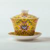 Palace Style Ceramic Gaiwan Enamel Colour with Cover Teacup Light Luxury Chinese Beauty Tea Infuser Home Tea Set Accessories