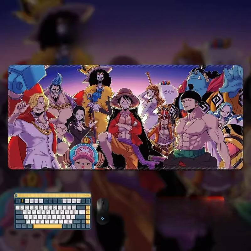 Tapis de Souris Haute Définition ONE PIECE Surdimensionné Animation Luffy Garçons Tapis de Table Gaming Pad Ordinateur Bureau Imperméable Antidérapant Cuir Tapis de Souris