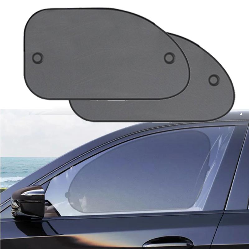 2Pcs Car Side Window Sun Shade Breathable Mesh UV Protection Sun Visor Shield with Suction Cups for Baby Kids Travel Comfort