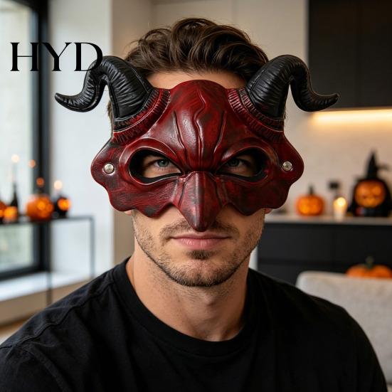Maschera Unica Diavolo Oscuro Maschera Corna Demone, Accessorio Testa Cosplay di Halloween, Maschera Leggera per Costume di Maschera Feste Horror, Scherzo di Carnevale