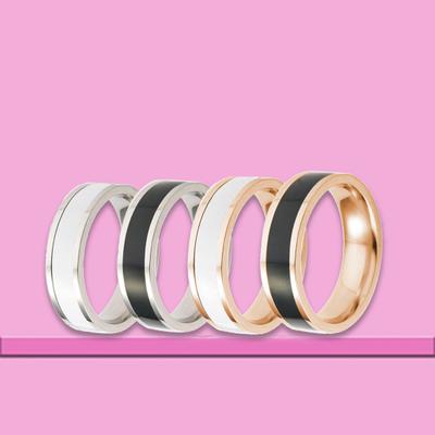 Anello Decorativo In Titanio Semplice In Acciaio Unisex A Fascia Da Dito