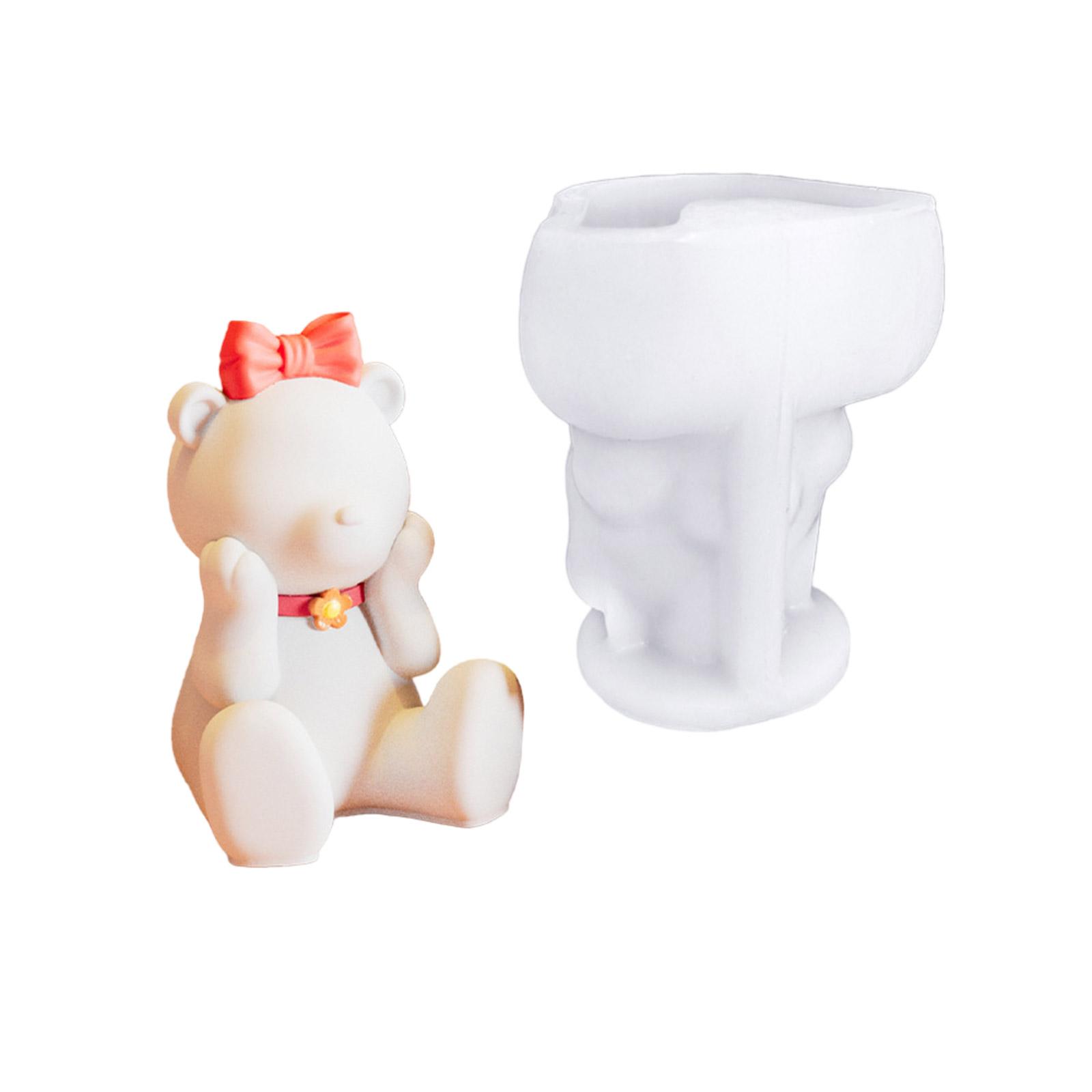 

Многоцелевая очаровательная 3D-форма медведя из прочного силикона, портативная для изготовления статуэток из смолы и гипса, для украшения дома 3