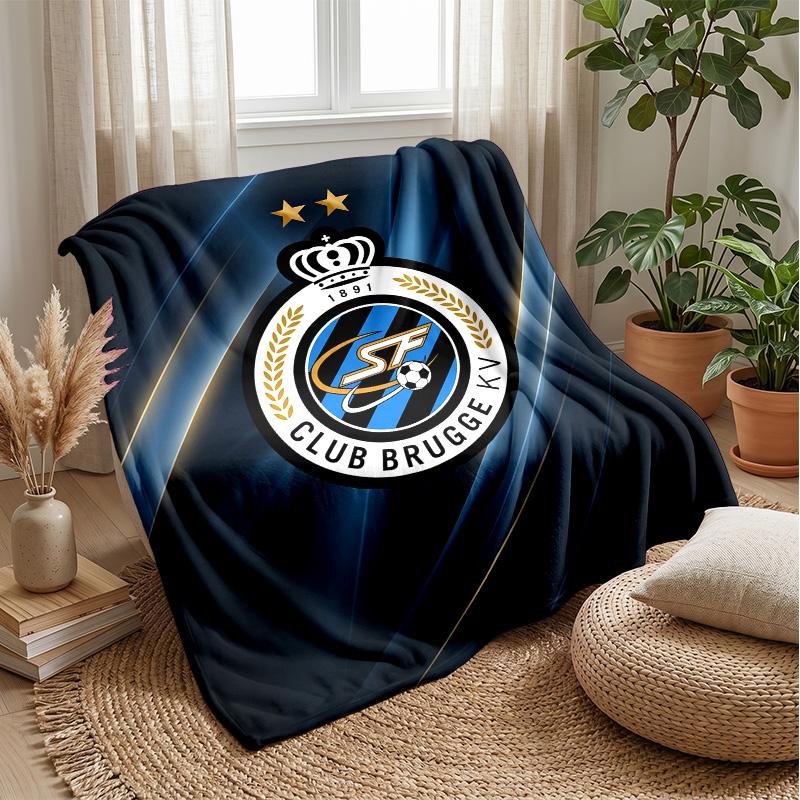 Coperta morbida in pile flanella Club Brugge FC Leggera Accogliente Calda Coperta da lancio per Divano Letto Decorazione Casa