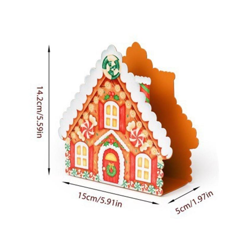 Gingerbreads House Cocktail Napkin Holder Christmas Table Decoration For Holiday Parties Festival Dining Accessories