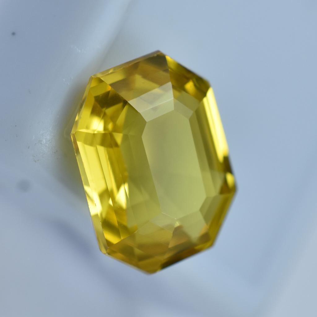 Sapphire Yellow Unique Color Emerald Cut 7.20Ct Natural Loose Gemstone CERTIFIED AR-182